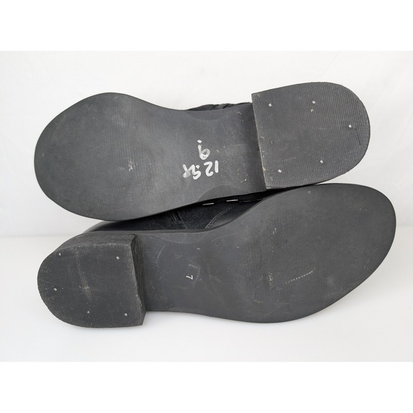 Vtg Y2K Black Leather Suede Studded Ankle Moto Boots Womens 9 EU 40 - Picture 7 of 13